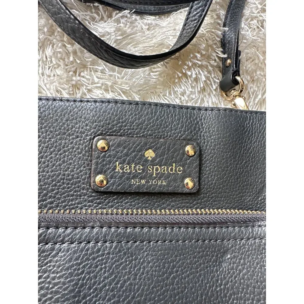 Kate Spade Baxter Street Sevilla Leather Crossbody Asphalt Grey